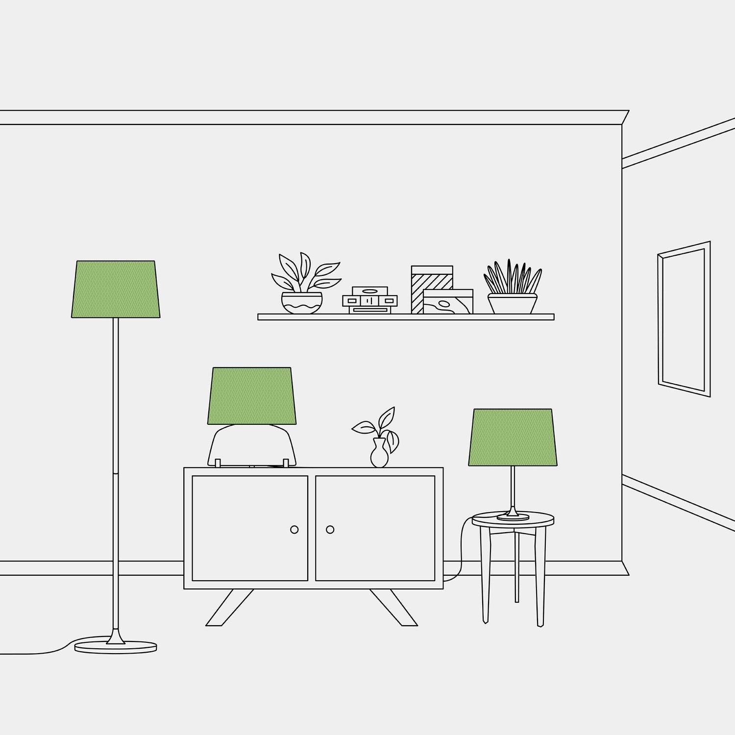 Paralume Athena con attacco E27 per lampada da tavolo o da terra - Made in Italy - Cinette Verde Pistacchio