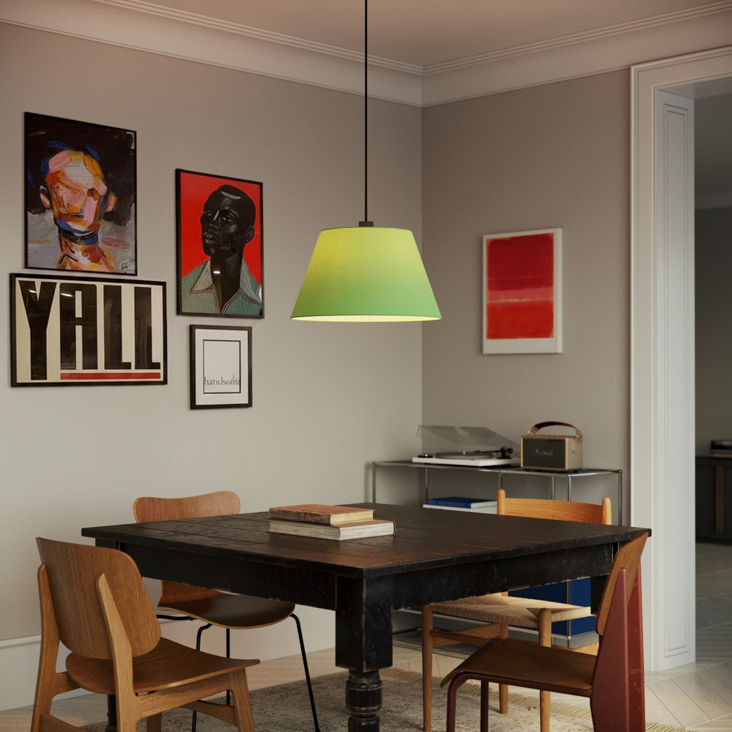 Paralume Impero L per sospensione con attacco E27 - Made in Italy - Cinette Verde Pistacchio