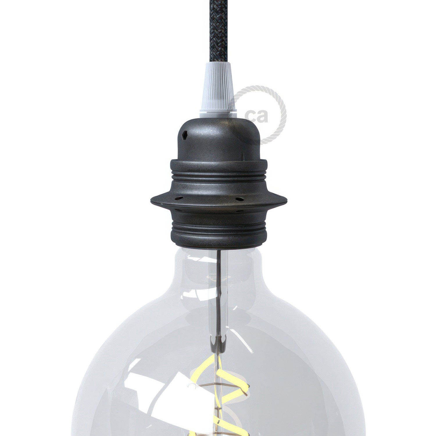 E27 metalni držač svjetiljke s dvostrukom prstenastom maticom za sjenilo