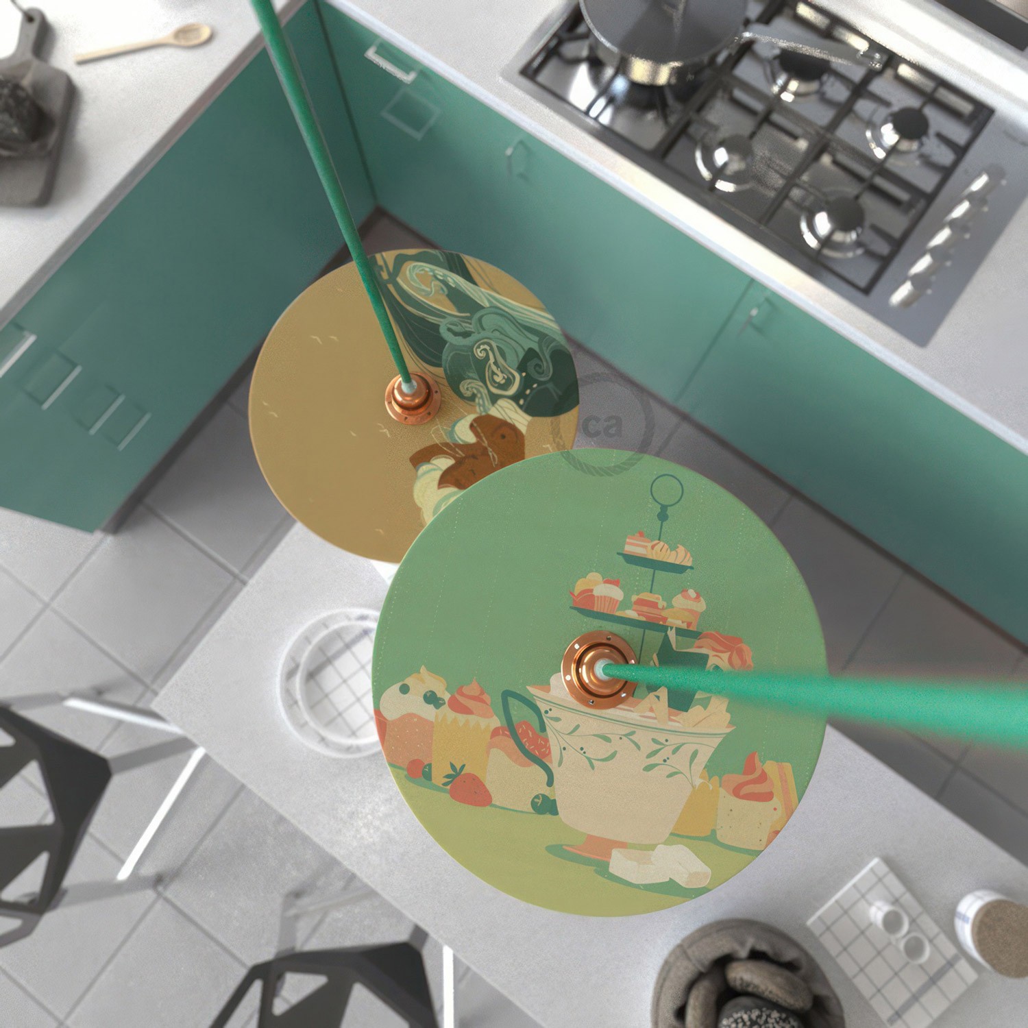 Sjenilo - UFO drveni disk s ilustracijama raznih umjetnika, promjer 33 cm, obostrano ilustriran