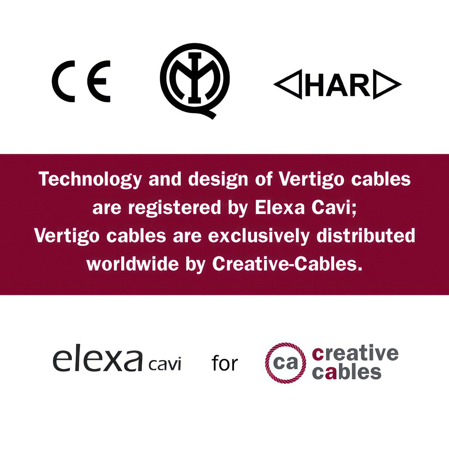 Okrugli električni Vertigo HD tekstilni kabel u duginim bojama ERM68