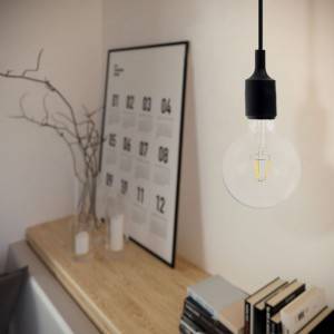 Viseća lampa s tekstilnim kabelom i silikonskim dijelovima - Proizvedeno u Italiji