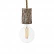 Viseća lampa s mornarskim užem XL kabelom i malim grlom od grane s korom - Proizvedeno u Italiji
