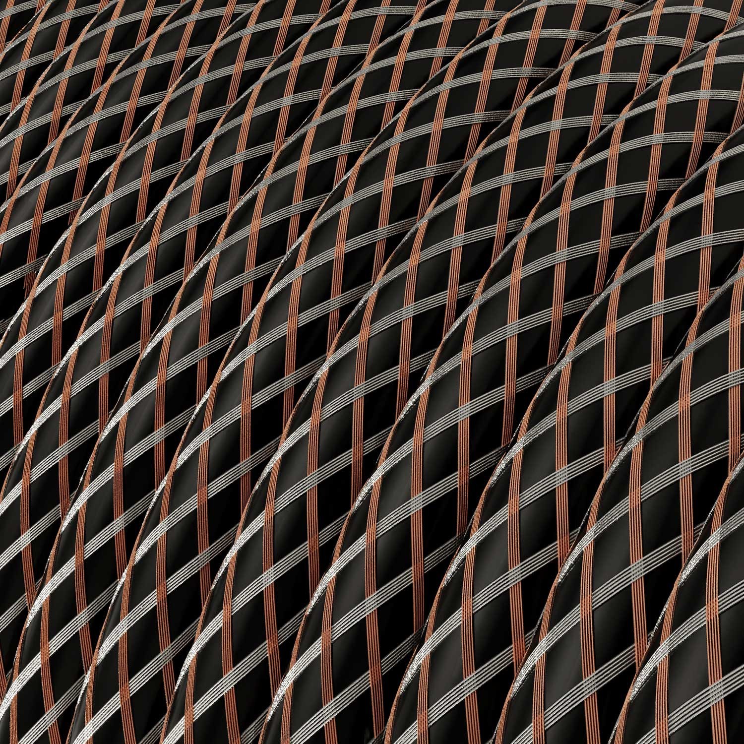 Visilica s tekstilnim kabelom, Industrial keramičkim sjenilom u bojama metala - Proizvedeno u Italiji