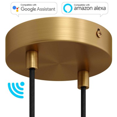 SMART cilindrična metalna rozeta s dvije rupe i pribiliom - kompatibilna Google Home i Amazon Alexa