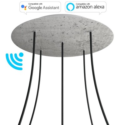 Velika okrugla metalna rozeta 400mm s 5 rupa i pribiliom - kompatibilna Google Home i Amazon Alexa