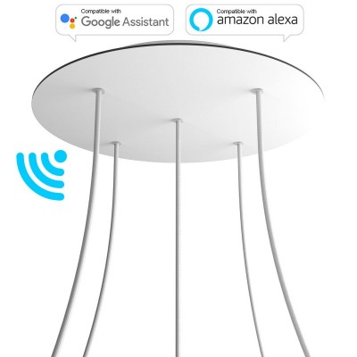 Velika okrugla metalna rozeta 400mm s 5 rupa i pribiliom - kompatibilna Google Home i Amazon Alexa