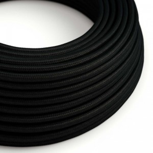 UV otporan okrugli električni tekstilni kabel crne boje SM04 za vanjsku upotrebu - kompatibilan s Eiva Outdoor IP65