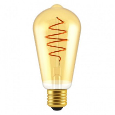 LED Žarulja Edison ST64 Linija Croissant, zlatna sa spiralnim nitima 5W E27 dimabilna 2000K