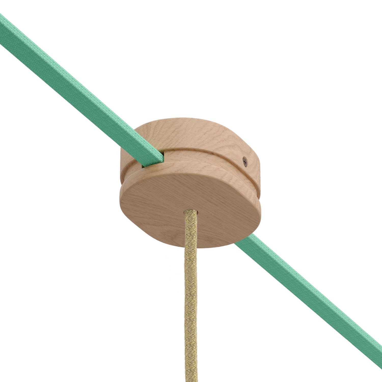 Ovalna drvena rozeta s 1 središnjom I dvije bočne rupe za plosnati kabel (String Light) i Filé system. Made in Italy