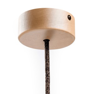Mini cilindrična stropna drvena rozeta s jednom središnjom rupom i priborom za montažu