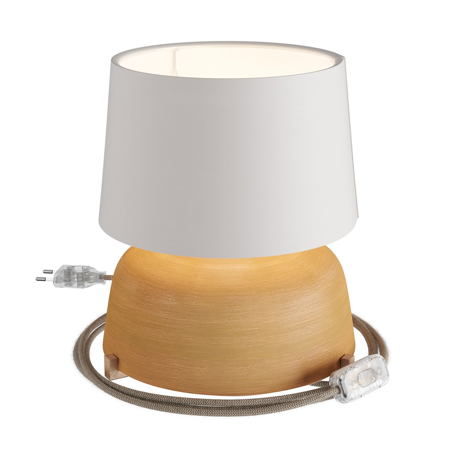 Coppa - keramička stolna svjetiljka sa sjenilom Athena, u kompletu s tekstilnim kabelom, prekidačem i 2-polnim utikačem