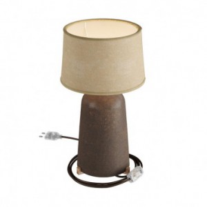 Bottiglia - keramička stolna svjetiljka sa sjenilom Athena, u kompletu s tekstilnim kabelom, prekidačem i 2-polnim utikačem