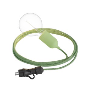 Eiva Snake Pastel, prijenosna vanjska svjetiljka, 5 m tekstilni kabel, IP65 vodootporni držač svjetiljke i utikač