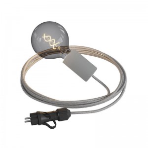 Eiva Snake Elegant, prijenosna vanjska svjetiljka, 5 m tekstilni kabel, IP65 vodootporni držač svjetiljke i utikač