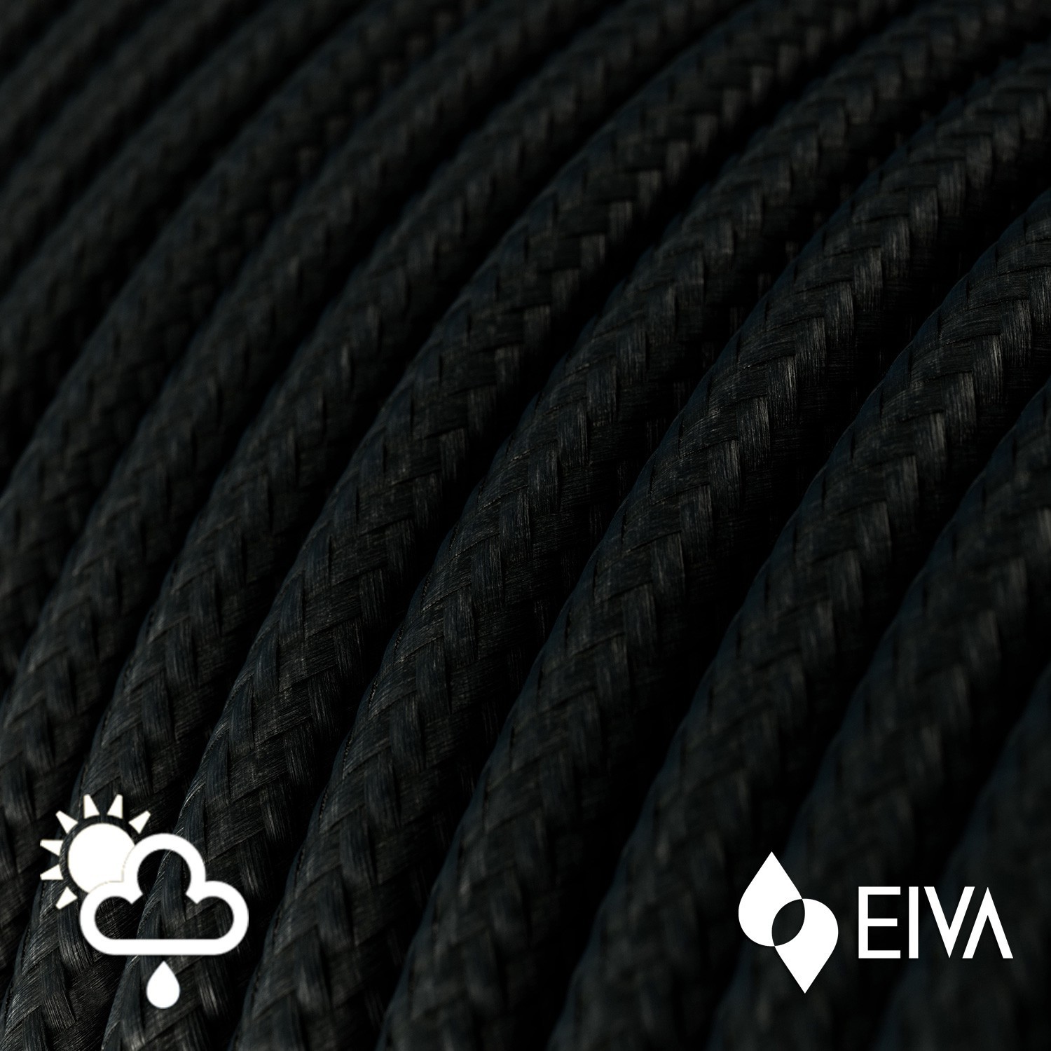 Eiva Snake, prijenosna vanjska svjetiljka, 5 m tekstilni kabel, IP65 vodootporno grlo za žarulje i utikač