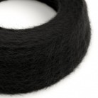 Burlesque upleteni kabel za rasvjetu prekriven tkaninom s efektom dlaka Crni TP04