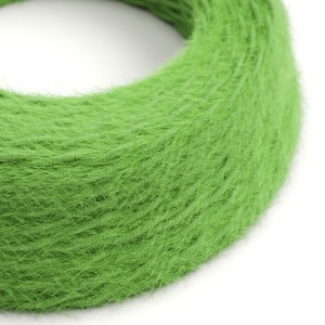 Burlesque upleteni kabel za rasvjetu prekriven tkaninom s efektom dlaka Zeleni TP06