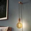 Rolé, drveni zidni nosač za kabel i lampu