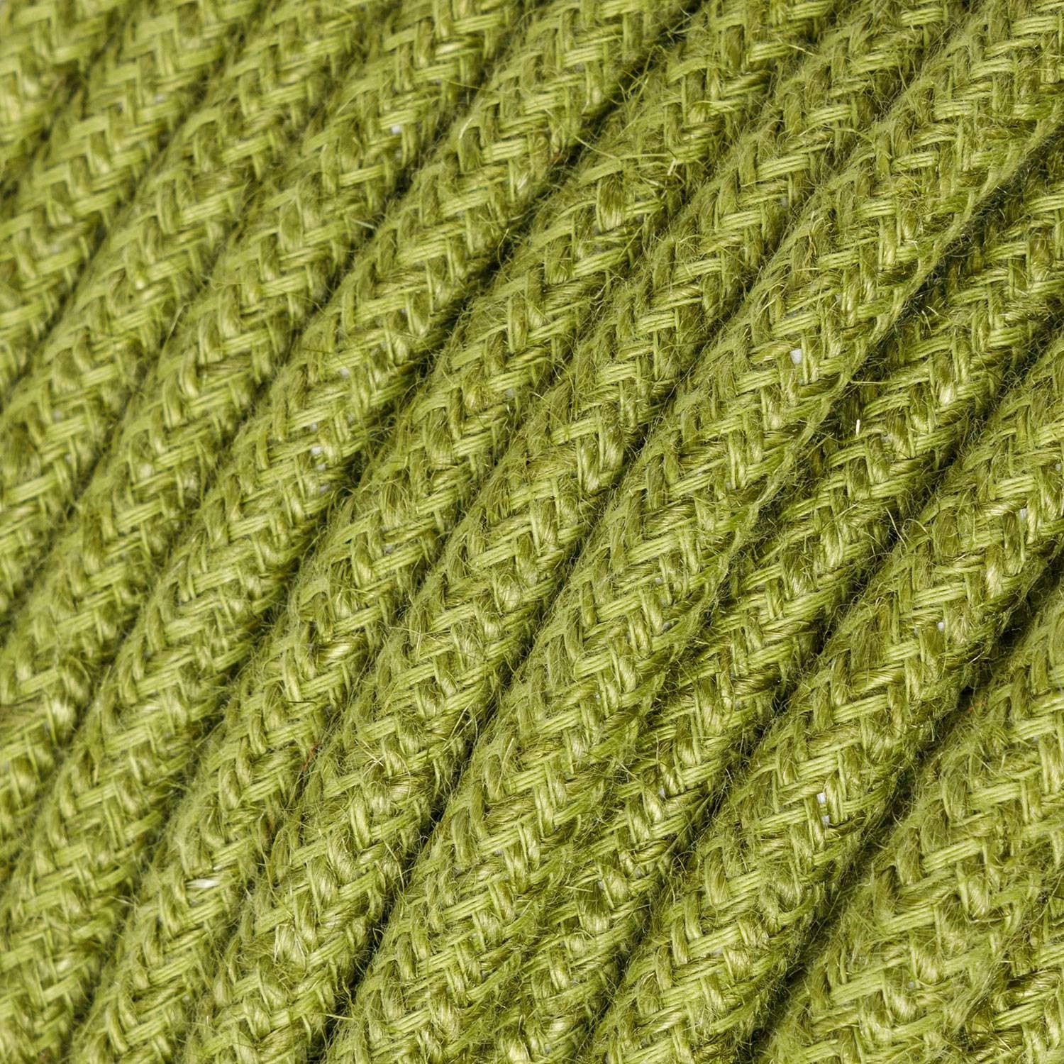 Okrugli električni kabel obložen jutom u boji zelenog sijena RN23