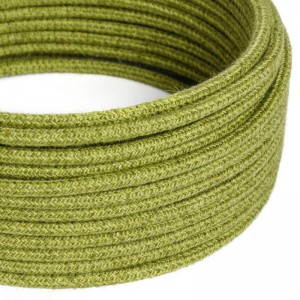 Okrugli električni kabel obložen jutom u boji zelenog sijena RN23