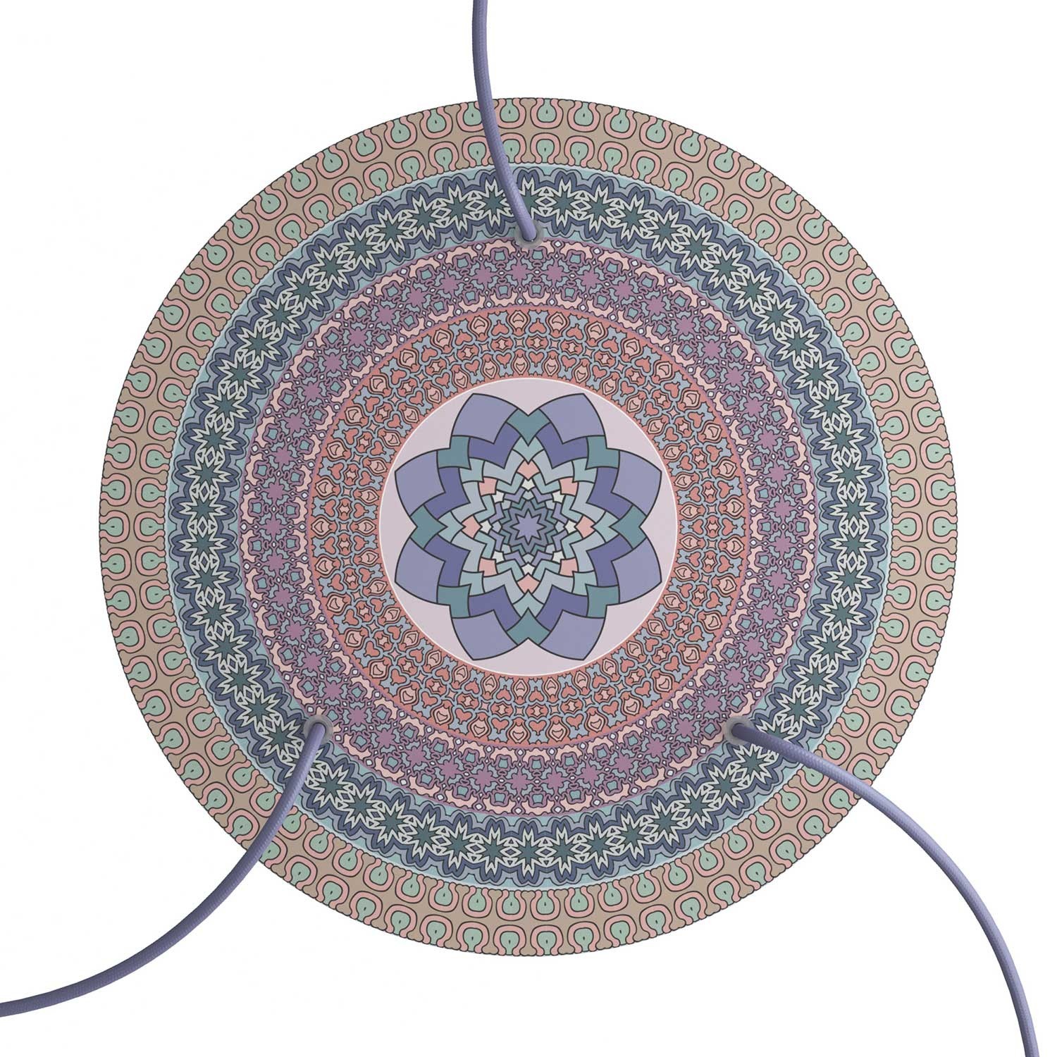 Velika okrugla dekoracija za stropnu rozetu 400 mm - Rose-One sistem s 3 rupe i 4 bočne rupe - PROMO