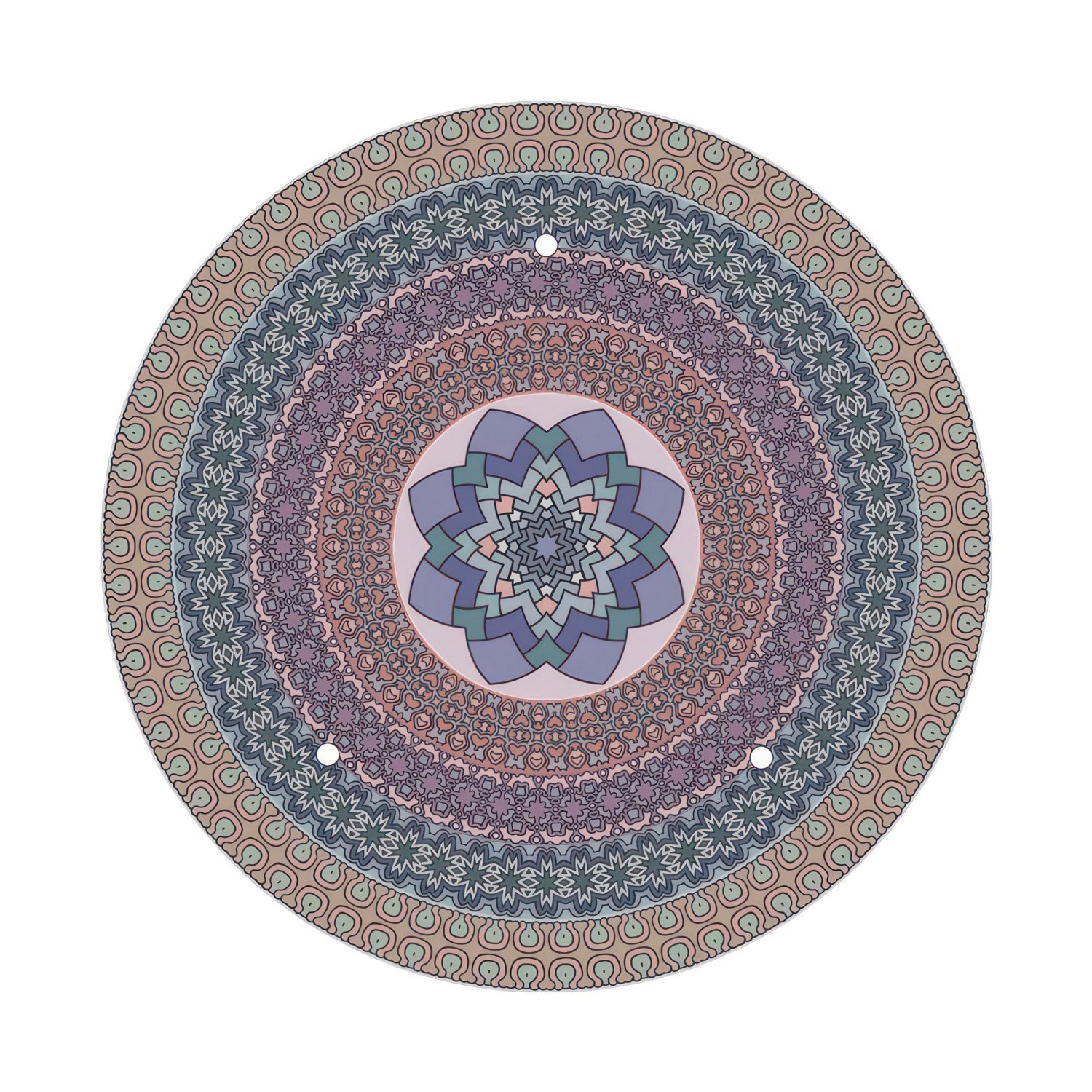 Velika okrugla dekoracija za stropnu rozetu 400 mm - Rose-One sistem s 3 rupe i 4 bočne rupe - PROMO