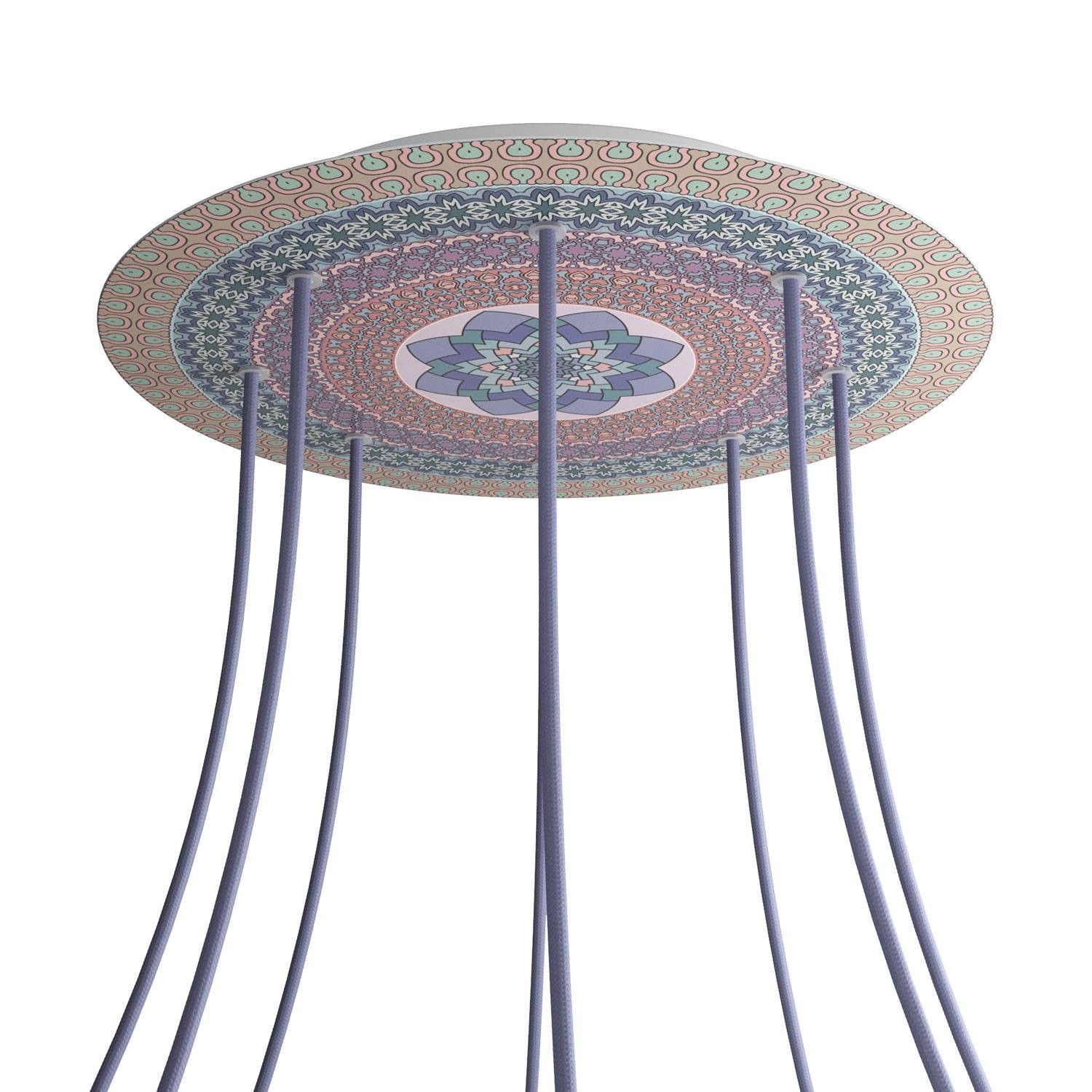 Velika okrugla dekoracija za stropnu rozetu 400 mm - Rose-One sistem s 8 rupa i 4 bočne rupe - PROMO