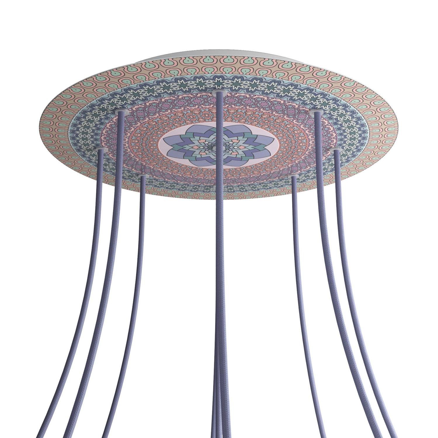 Velika okrugla dekoracija za stropnu rozetu 400 mm - Rose-One sistem s 9 rupa i 4 bočne rupe - PROMO