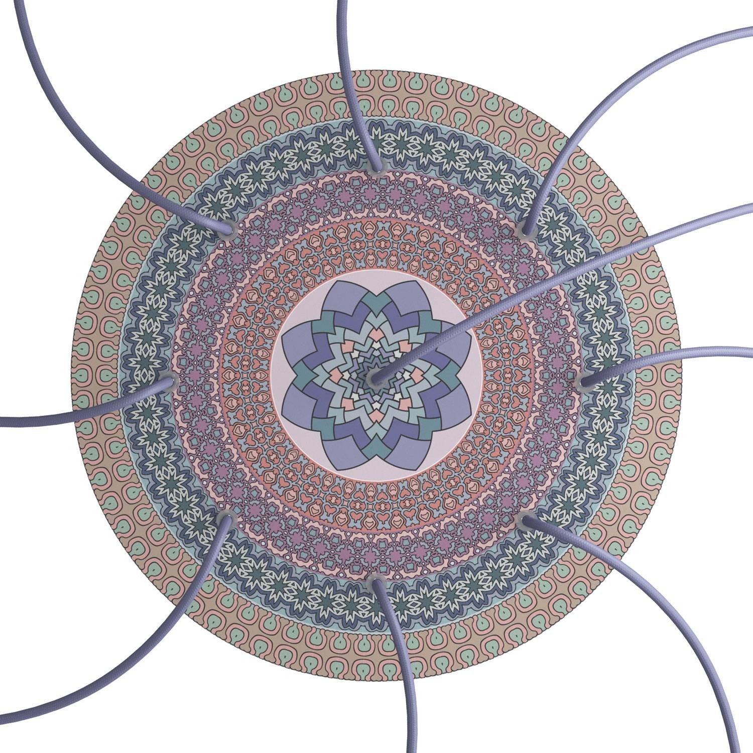 Velika okrugla dekoracija za stropnu rozetu 400 mm - Rose-One sistem s 9 rupa i 4 bočne rupe - PROMO
