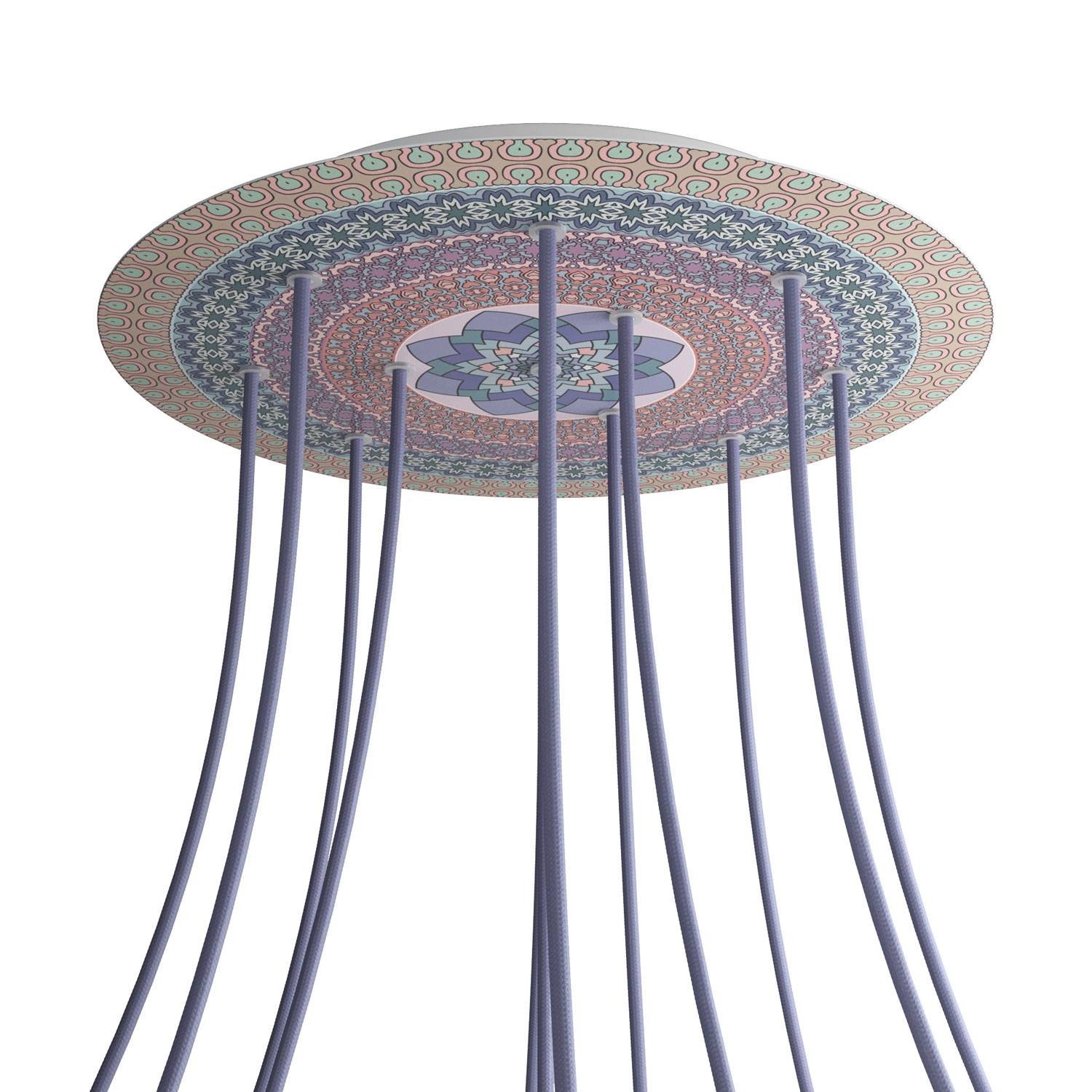 Velika okrugla dekoracija za stropnu rozetu 400 mm - Rose-One sistem s 12 rupa i 4 bočne rupe - PROMO