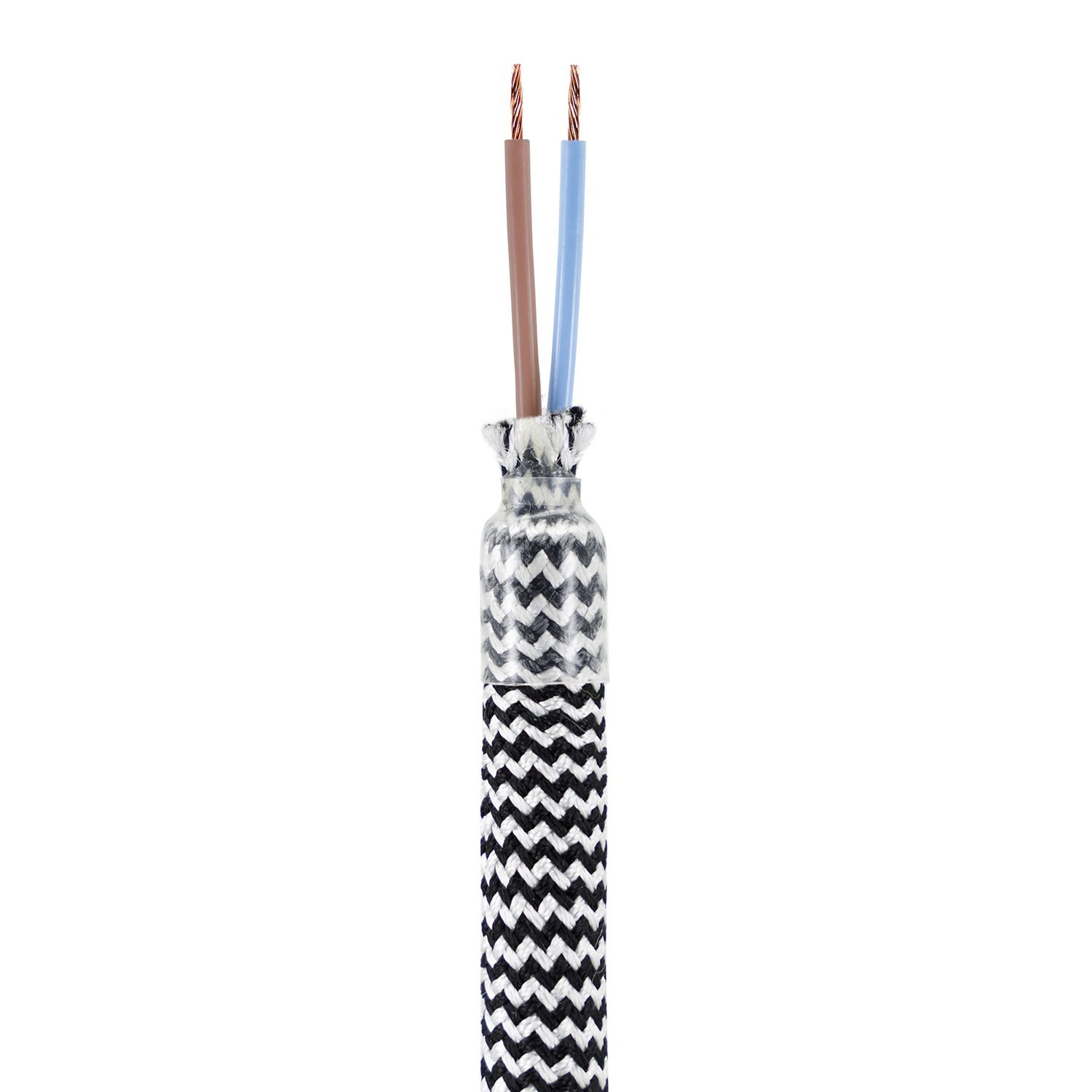 Creative Flex set fleksibilna cijev presvučena crno-bijelom RZ04 tkaninom s metalnim stezačima