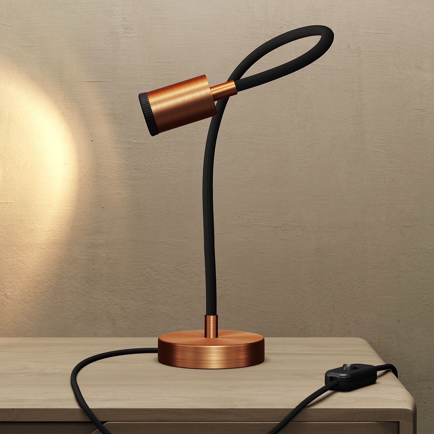 Stolna lampa Flex GU1d0 fleksibilna stolna lampa s mini LED reflektorom