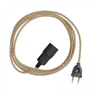 Snake Twisted svjetiljka s utikačem i pletenim kabelom u boji