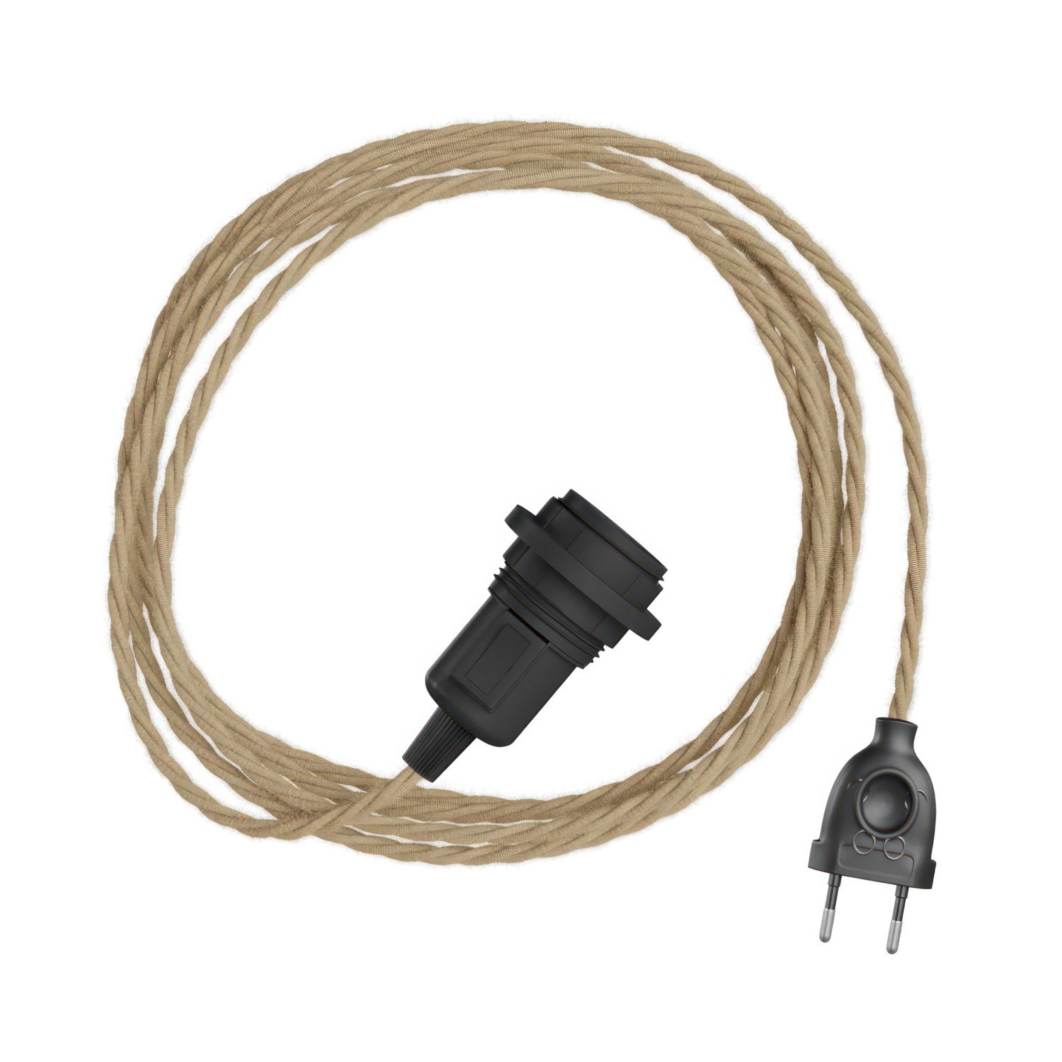 Snake Twisted svjetiljka za sjenilo s utikačem i pletenim tekstilnim kabelom