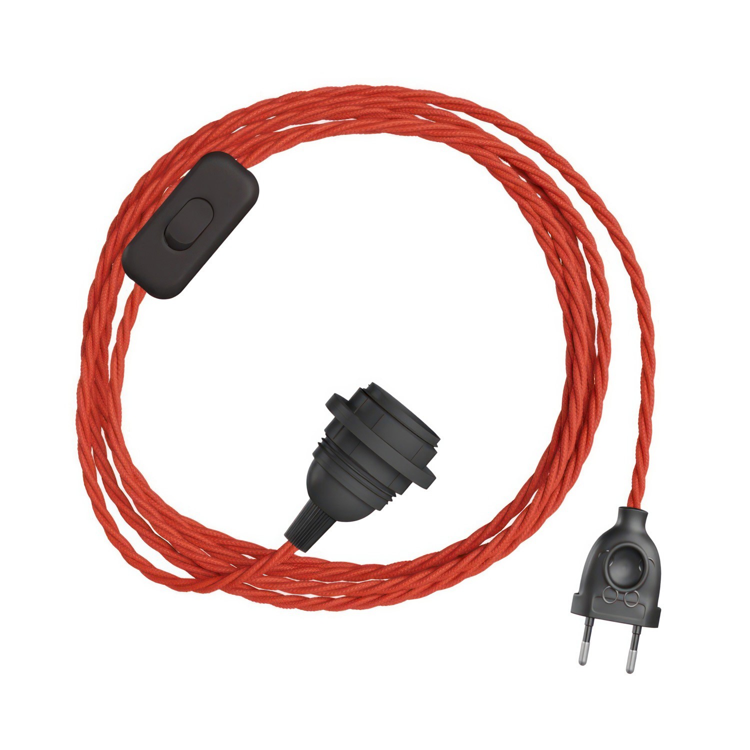 SnakeBis Twisted ožičenje s držačem svjetiljke za sjenilo i pletenim tekstilnim kabelom u boji