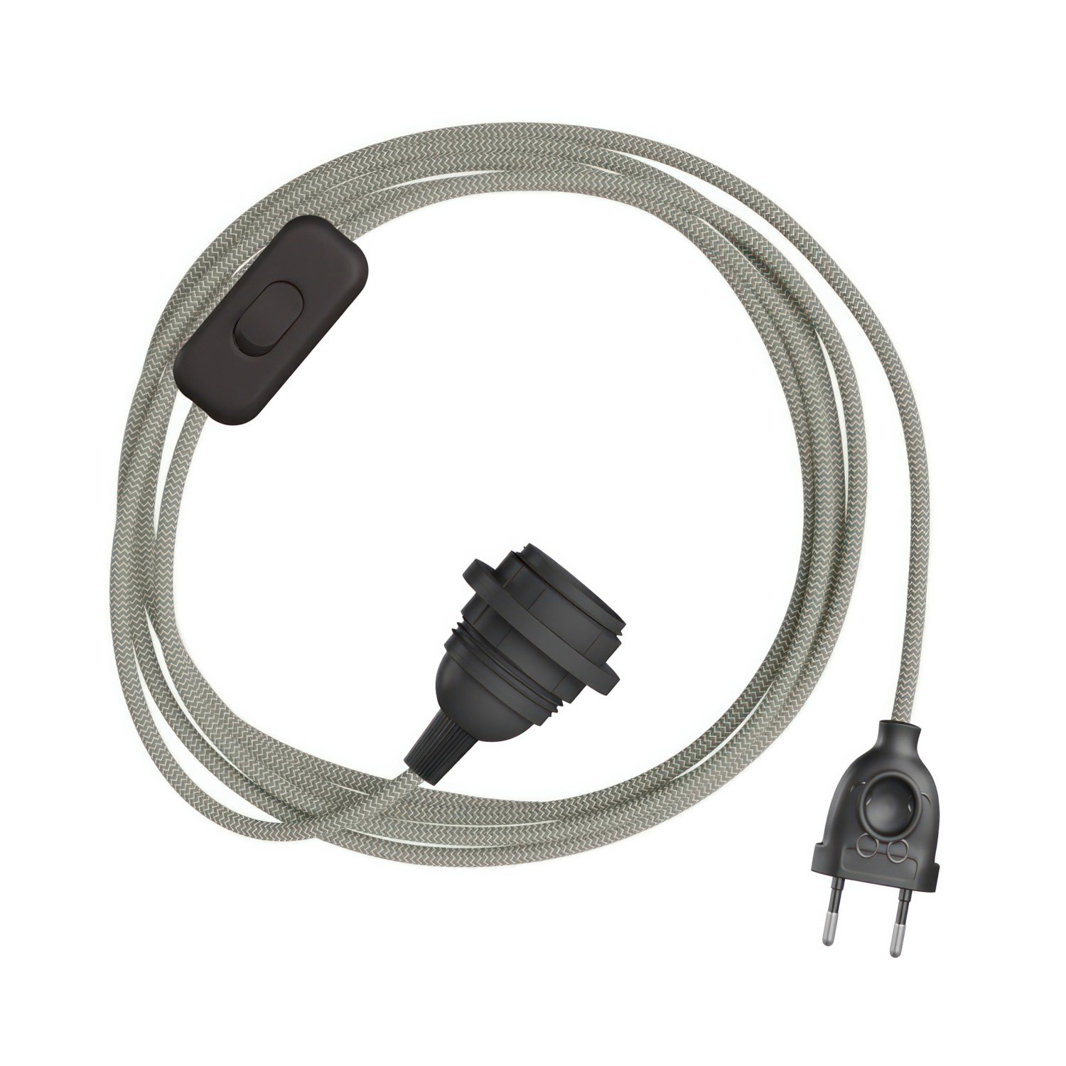 SnakeBis Zig-Zag ožičenje s držačem svjetiljke za sjenilo i tekstilnim kabelom Zig-Zag efekta