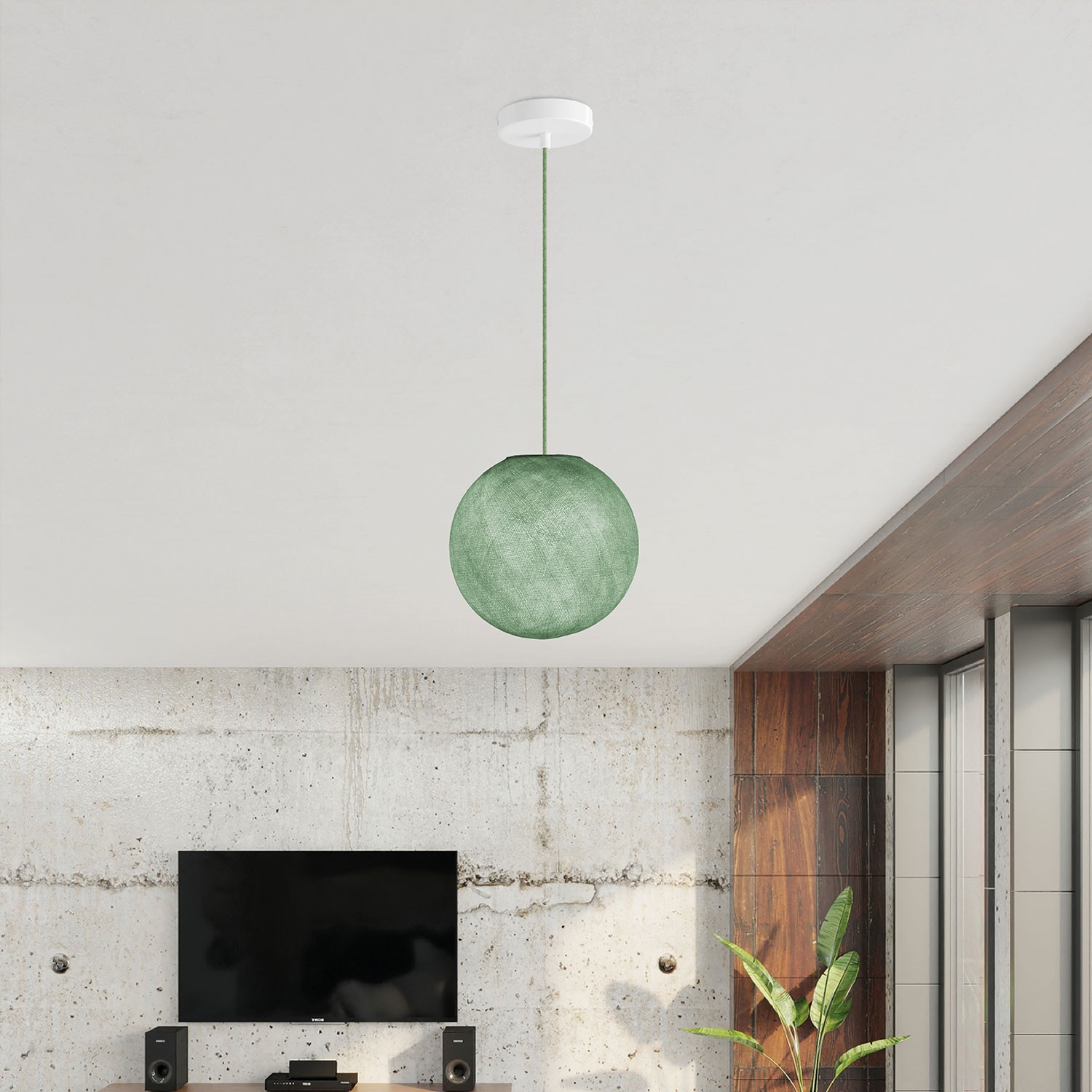 Suspension Lamp with Sphere sjenilom