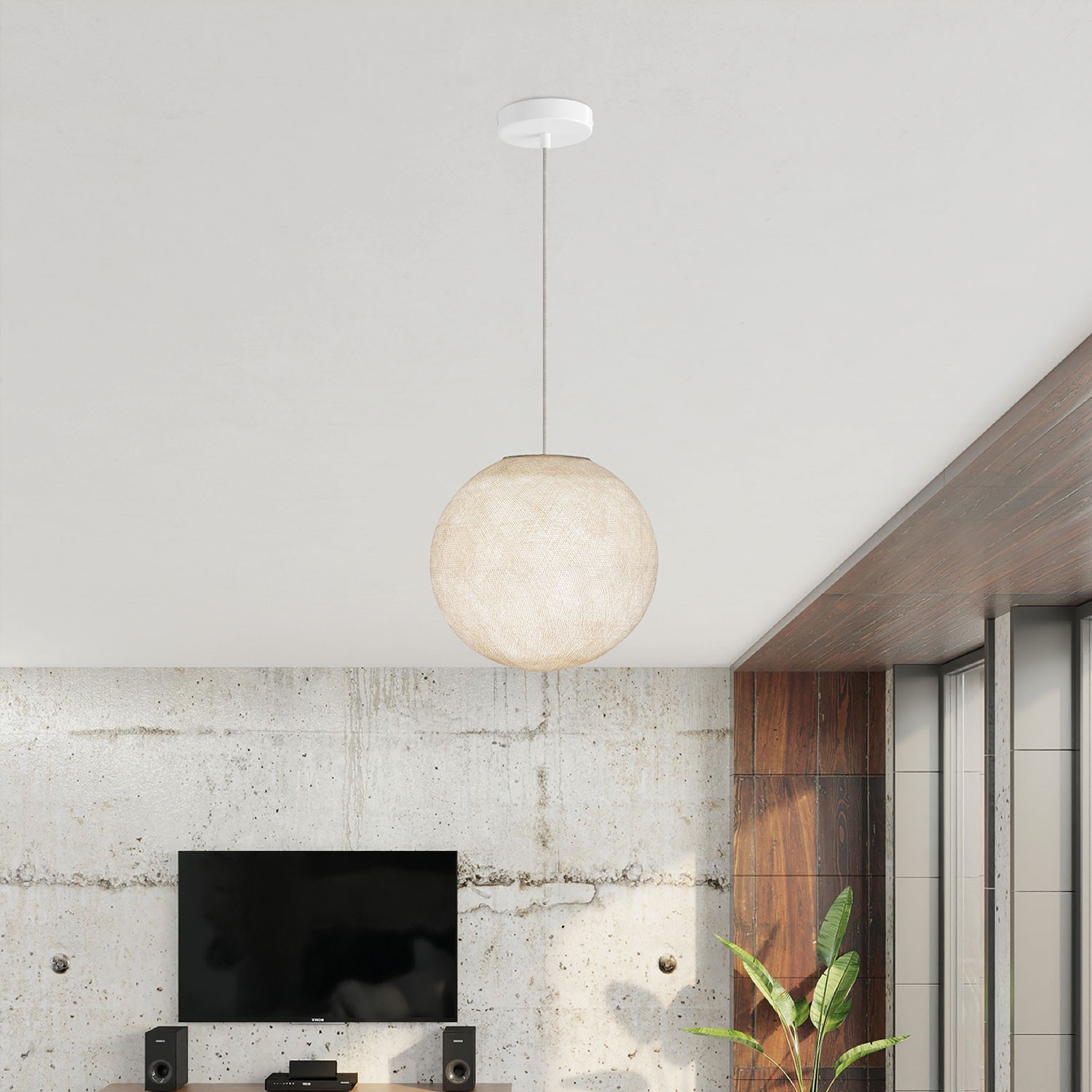 Suspension Lamp with Sphere sjenilom