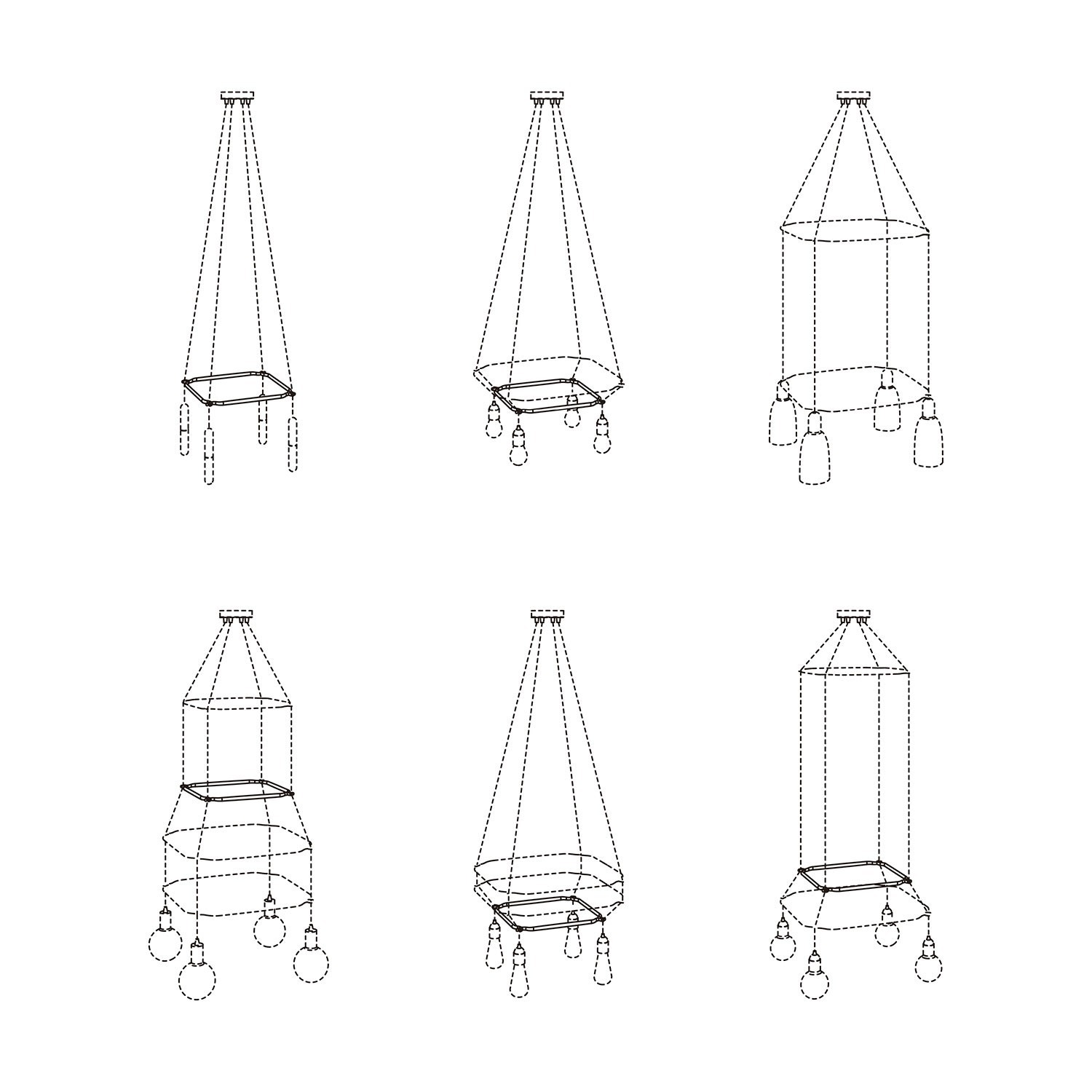 Cage Kvadrat - Nosač za dizajniranje lustera