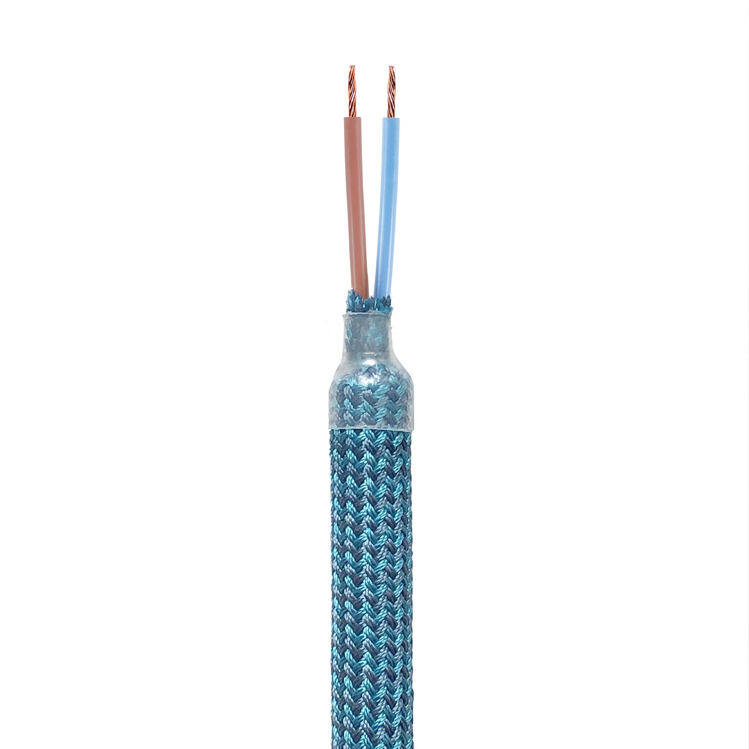 Komplet Creative Flex fleksibilna cijev presvučena tekstilom petrol plave boje RM78 i metalnim stezačima