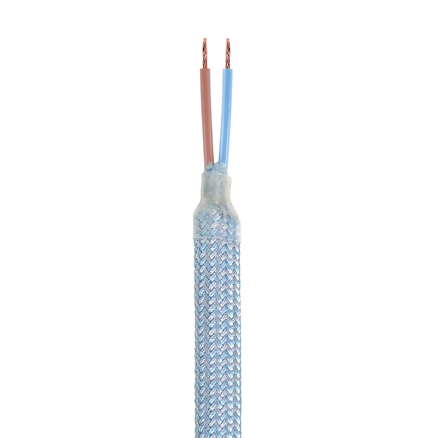 Komplet Creative Flex fleksibilna cijev presvučena tekstilom baby plave boje RM76 i metalnim stezačima