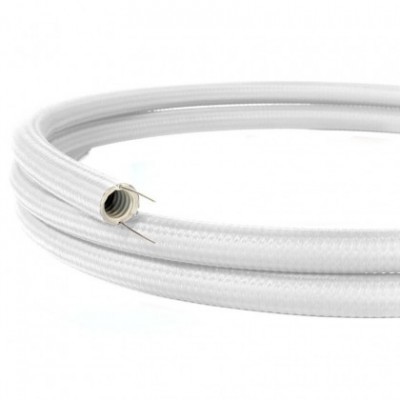 Creative-Tube fleksibilna cijev, kanalica opletena bijelom rajon tkaninom RM01, promjera 20 mm