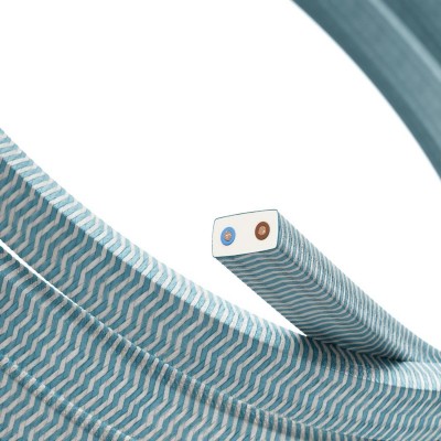Električni kabel za lampice u nizu, presvučen tkaninom od rajona ZigZag bijelo-tirkizna CZ11 - UV otporan