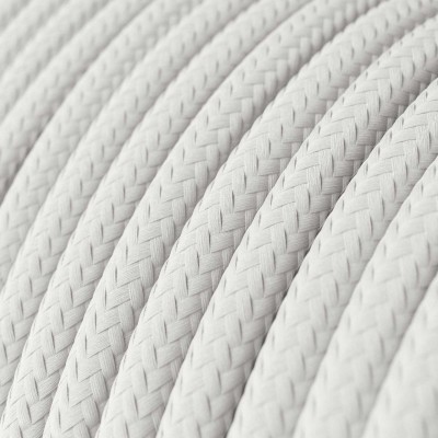 Ultra mekani silikonski električni kabel presvučen sjajnom optičko bijelom tkaninom - RM01 okrugli 2x0,75 mm