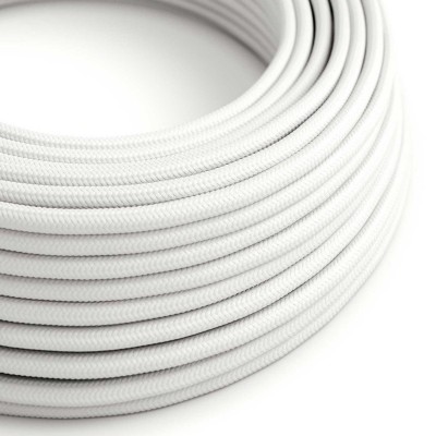 Ultra mekani silikonski električni kabel presvučen sjajnom optičko bijelom tkaninom - RM01 okrugli 2x0,75 mm