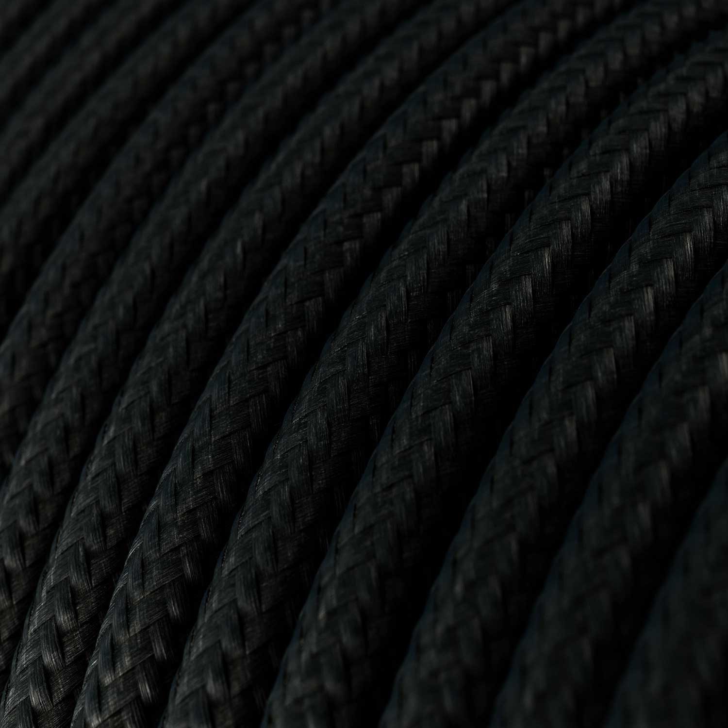 Ultra mekani silikonski električni kabel presvučen sjajnom karbon crnom tkaninom - RM04 okrugli 2x0,75 mm