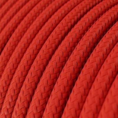 Ultra mekani silikonski električni kabel presvučen sjajnom vatreno crvenom tkaninom - RM09 okrugli 2x0,75 mm