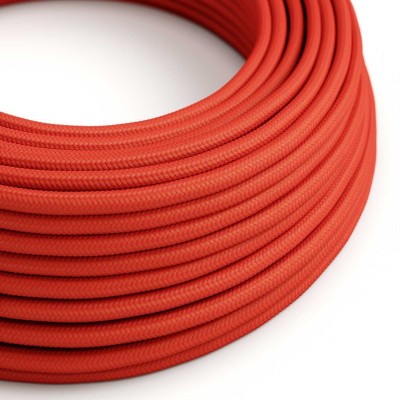 Ultra mekani silikonski električni kabel presvučen sjajnom vatreno crvenom tkaninom - RM09 okrugli 2x0,75 mm