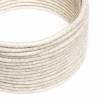Ultra mekani silikonski električni kabel presvučen Melange lanenom tkaninom - RN01 okrugli 2x0,75 mm